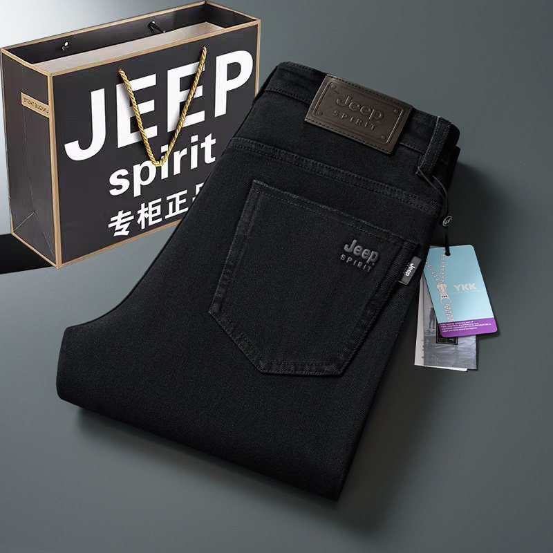 JEEP吉普2026春季新款弹力牛仔裤男春秋款宽松直筒商务休闲长裤子
