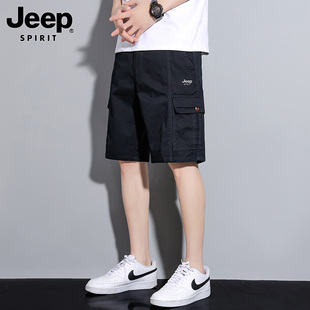短裤 男工装 夏季 薄款 子 JEEP吉普2026新款 休闲中裤 纯棉多口袋五分裤