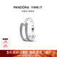 Pandora潘多拉奥莱Pavé密镶徽标双环戒指情侣款 时尚