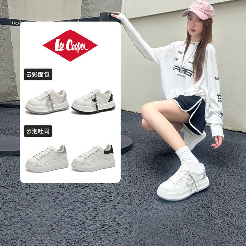 厚底小白鞋女增高软底不累脚板鞋