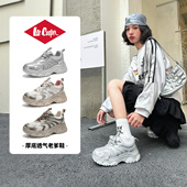 百搭鞋 lee 子 新款 银色休闲运动鞋 cooper厚底增高老爹鞋 女2026春季