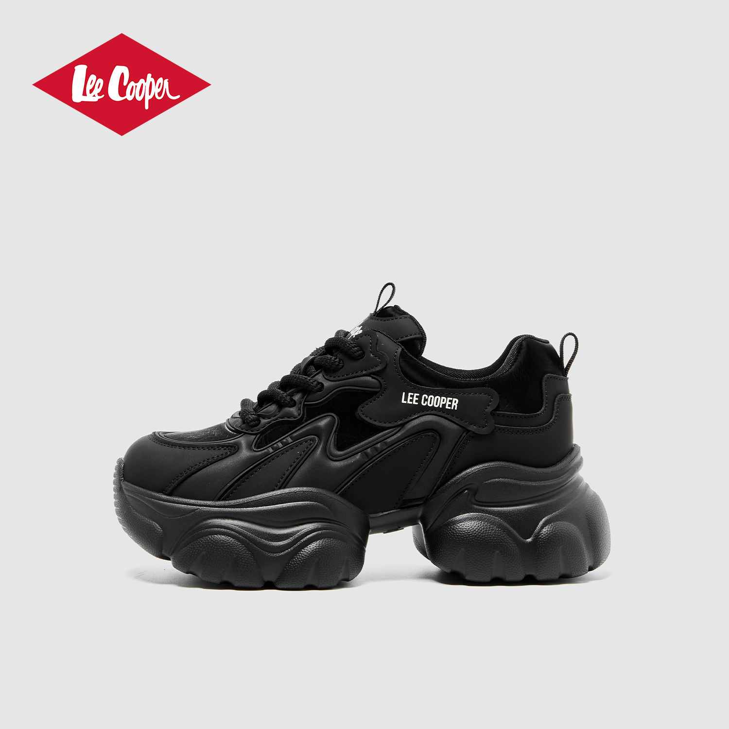 Lee Cooper厚底老爹鞋女2025新款秋季百搭显脚小个子皮面运动休闲
