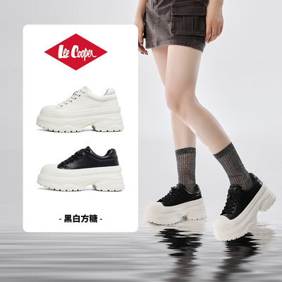 Lee Cooper厚底小白鞋女2026新款增高轻便小个子女鞋休闲半拖板鞋