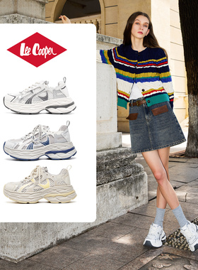 Lee Cooper老爹鞋女款2026新款春季软底增高休闲鞋网面轻便运动鞋