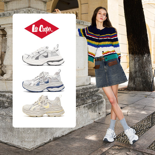 Lee Cooper老爹鞋女款2025新款秋季软底增高休闲鞋网面轻便运动鞋