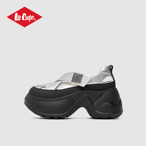 Lee Cooper厚底包头凉鞋女款2025新款夏季运动增高软底绑带休闲鞋