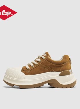 Lee Cooper2026春季新款潮流复古系带厚底板鞋女百搭休闲鞋