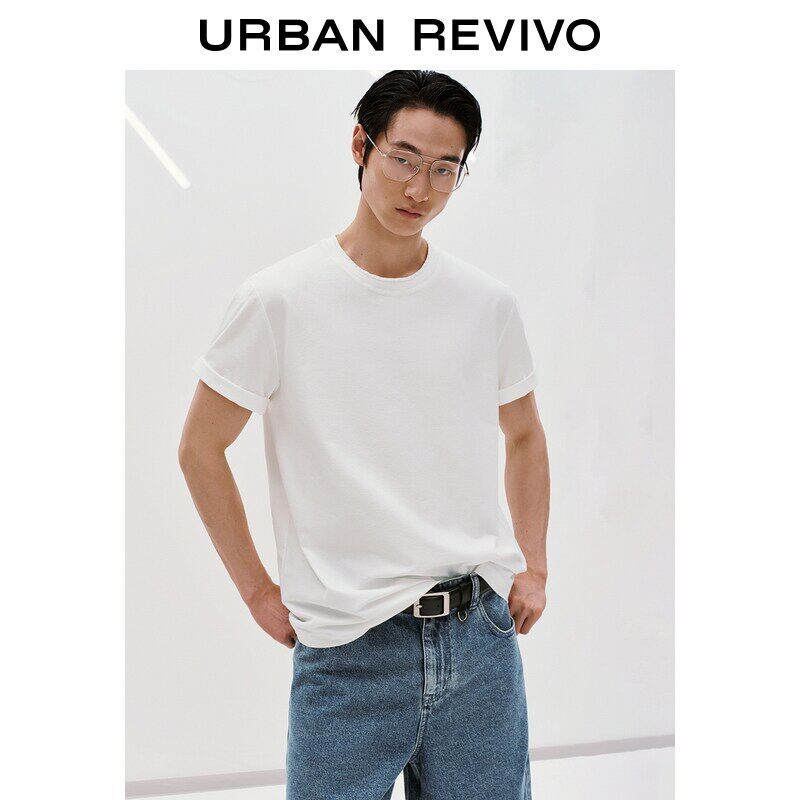 UR2026夏季新款男装时尚都市简约纯色圆领短袖T恤UMF460065