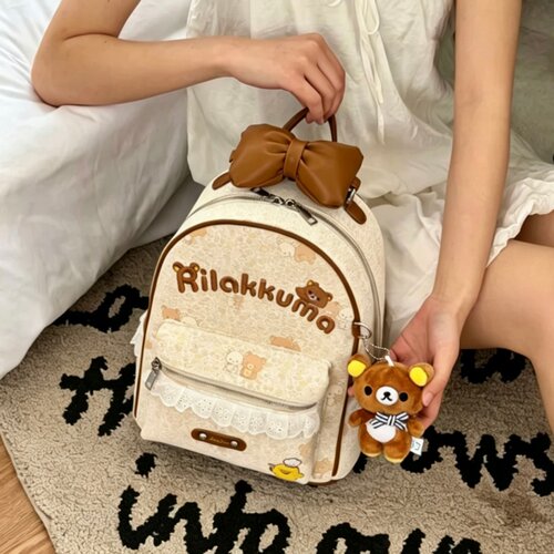 轻松熊甜美蝴蝶结大容量双肩包