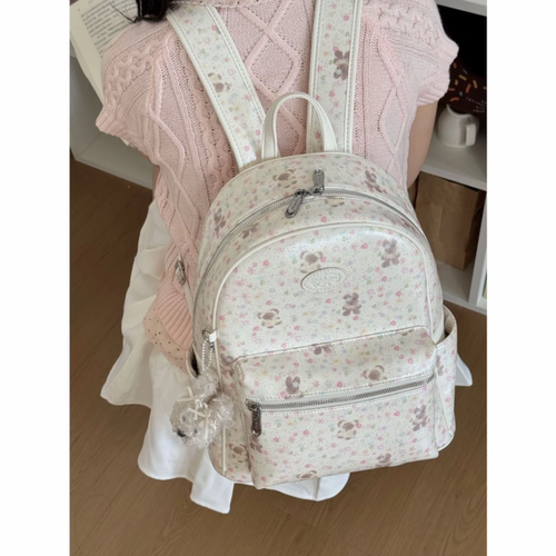甜美碎花大容量轻便旅行双肩包