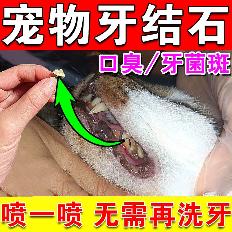 狗牙结石软化清理神器宠物口臭去除牙垢牙结石速效溶解可舔喷雾剂
