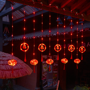 小红灯笼新年春节红色福字灯笼装饰灯串挂饰过年led彩灯布置用品