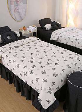 新款院137按摩用床四理件套韩版简约院疗专四罩季夹棉款