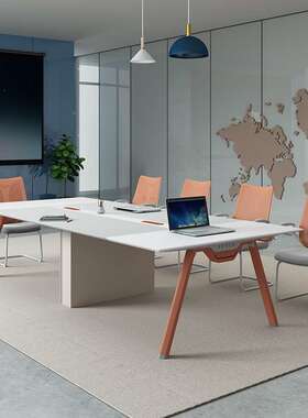 广会议桌JC东具桌会议桌简约现代会议长桌.橙色开会办公桌家椅组