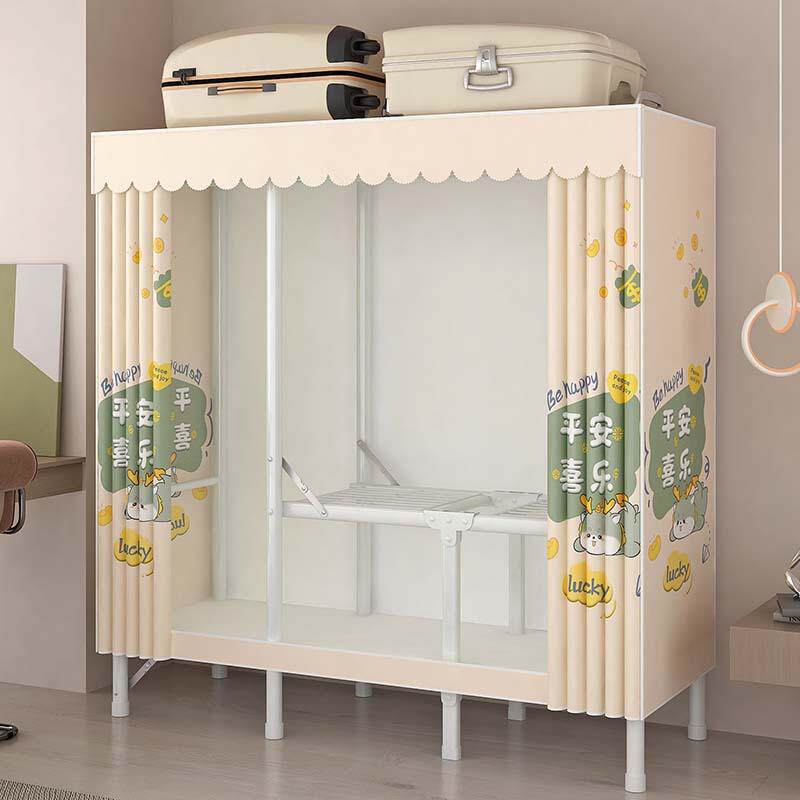 安简装衣柜免家用卧室折叠易衣柜加厚加粗VBN出租房全钢架结可实