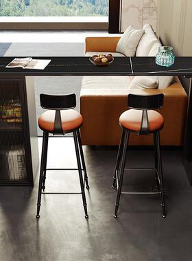 意式岩板家用吧台桌墙断F969JMTJ储物酒柜长条桌隔轻奢铁艺靠高脚