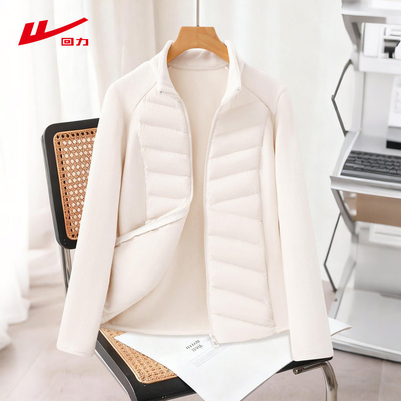 回力白色冲锋衣内胆秋冬加绒外套