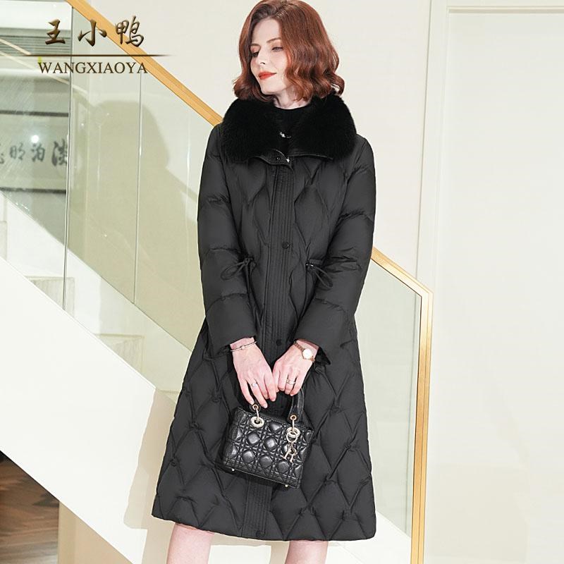 好货羽绒服女2025冬季新款显瘦中长款高端狐狸毛领九江鹅绒外套