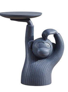 猴子托盘边几沙发角几小茶几简约创意现代客厅北欧家用床头柜圆桌