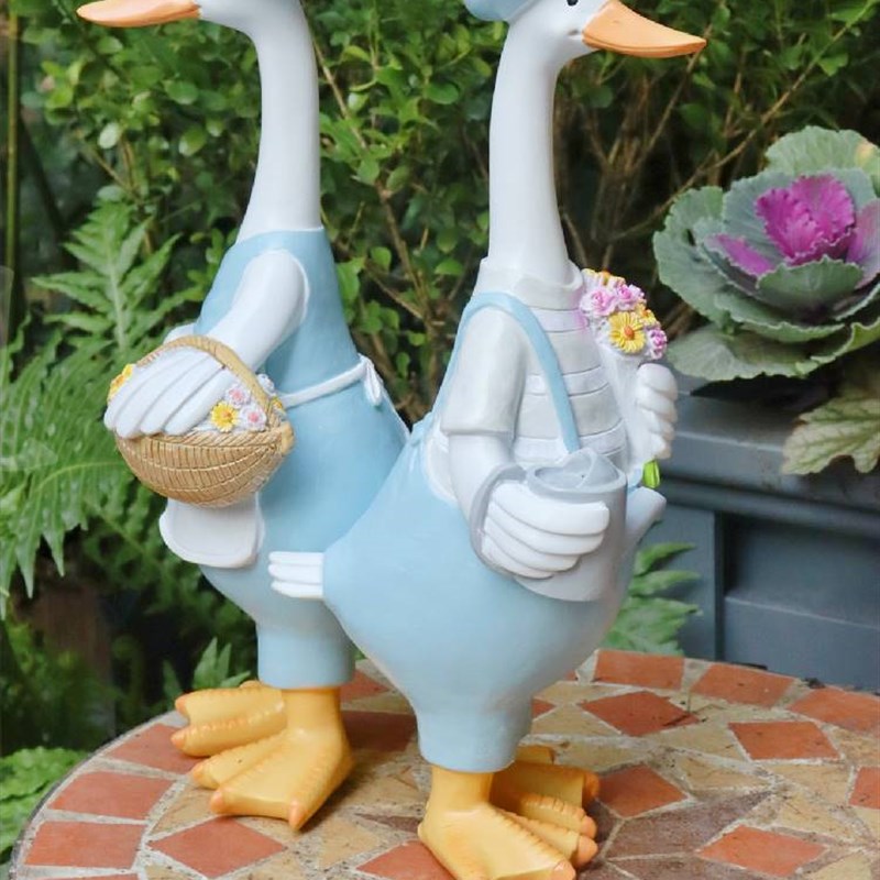 鸭子摆件户外庭院花园露台小院布置造景动物摆设阳台园艺装饰品