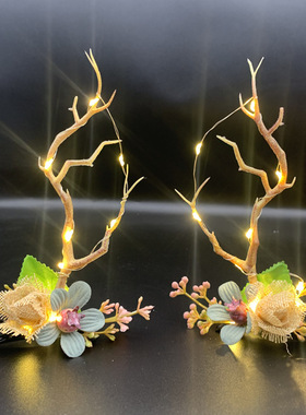 Anak-anak Perempuan Tanduk Rusa Ikat Kepala Klip Rambut Hias