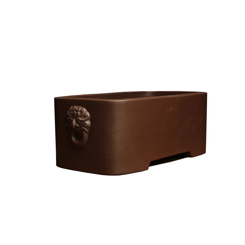 优质紫泥马槽盆景盆 小叶紫檀盆长方形紫砂精品花盆 民间手工盆