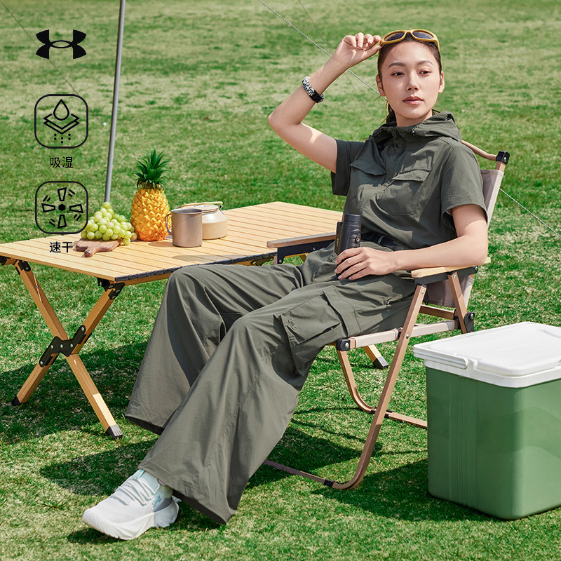 安德玛UA官方收腰工装连体裤女户外露营休闲短袖速干一体式连身衣,户外/登山/野营/旅行用品,户外休闲衣裤套装,淘宝优惠券,粉丝福利购,淘宝优惠卷