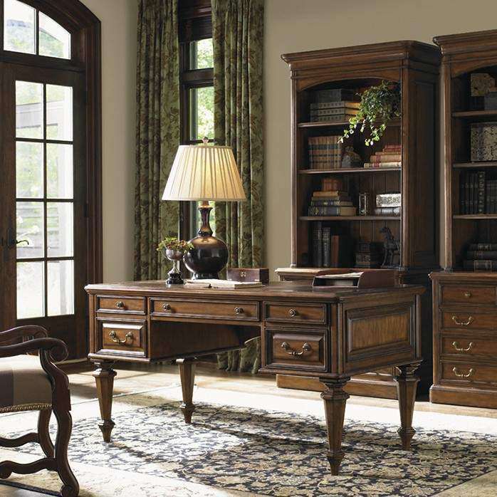 美式乡村实木书桌电脑桌法式复古写字台地中海写字桌老板桌办公桌