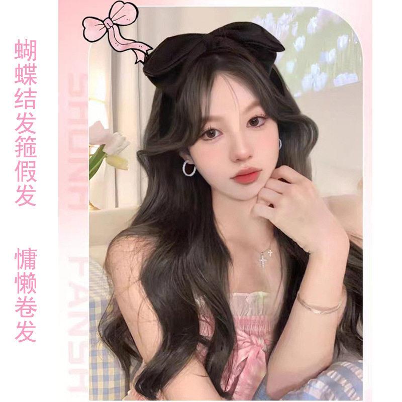 新款直销发箍假发半头套可拆卸长卷发大波浪女头套颅顶发片刘海森图片