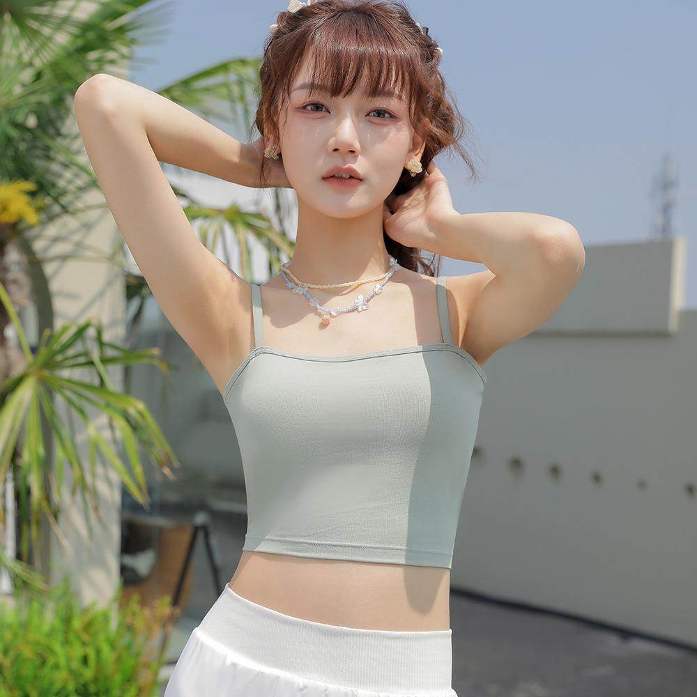 直销新款吊带夏季一字抹胸一体式带胸垫内搭外穿背心源头工厂露脐