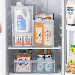 新款直销日式透明冰箱收纳盒塑料保鲜盒厨房无盖长方形收纳整理储