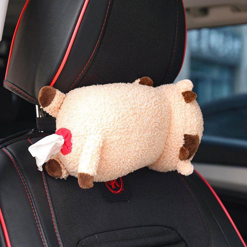 新款直销汽车用品座椅靠枕汽车头枕可爱纸巾头枕汽车内饰用品车载