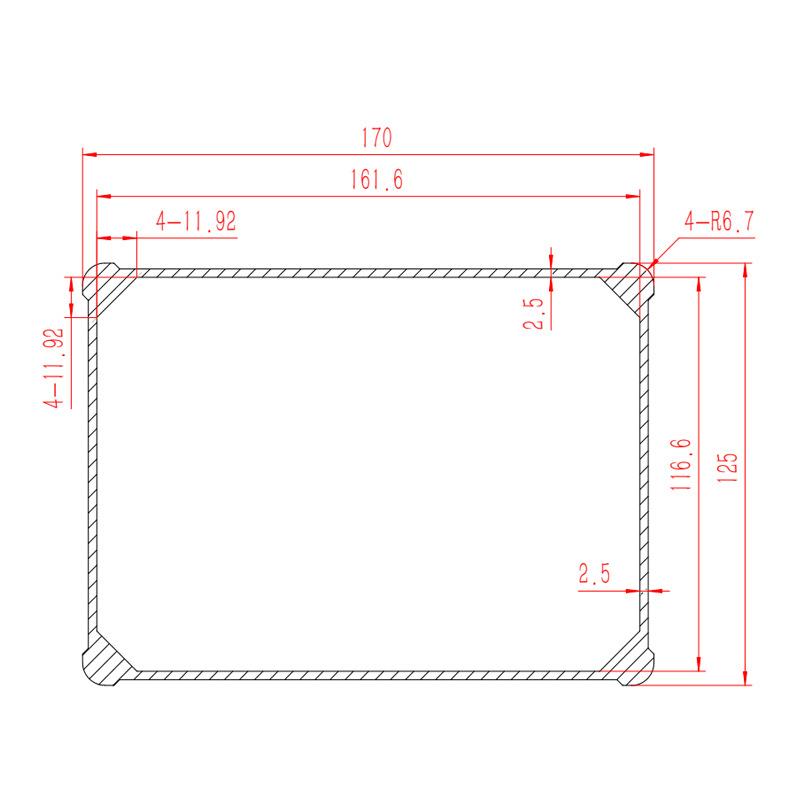 新款直销170*125户外仪表铝合金盒子L08控制器铝型材壳体防水铝外