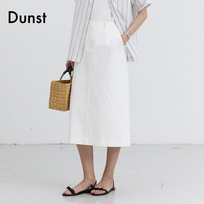 Dunst【周雨彤同款】2025夏季新品女士半身裙直筒长裙UDSK5B228
