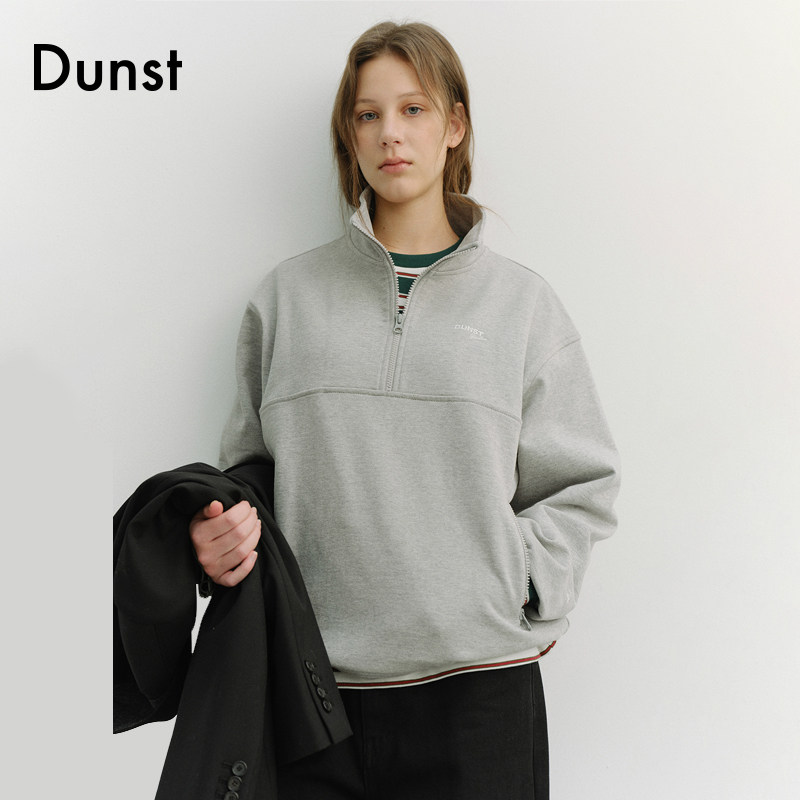 Dunst2026春季新品中性款运动风休闲半拉链套头卫衣UDTS6A102