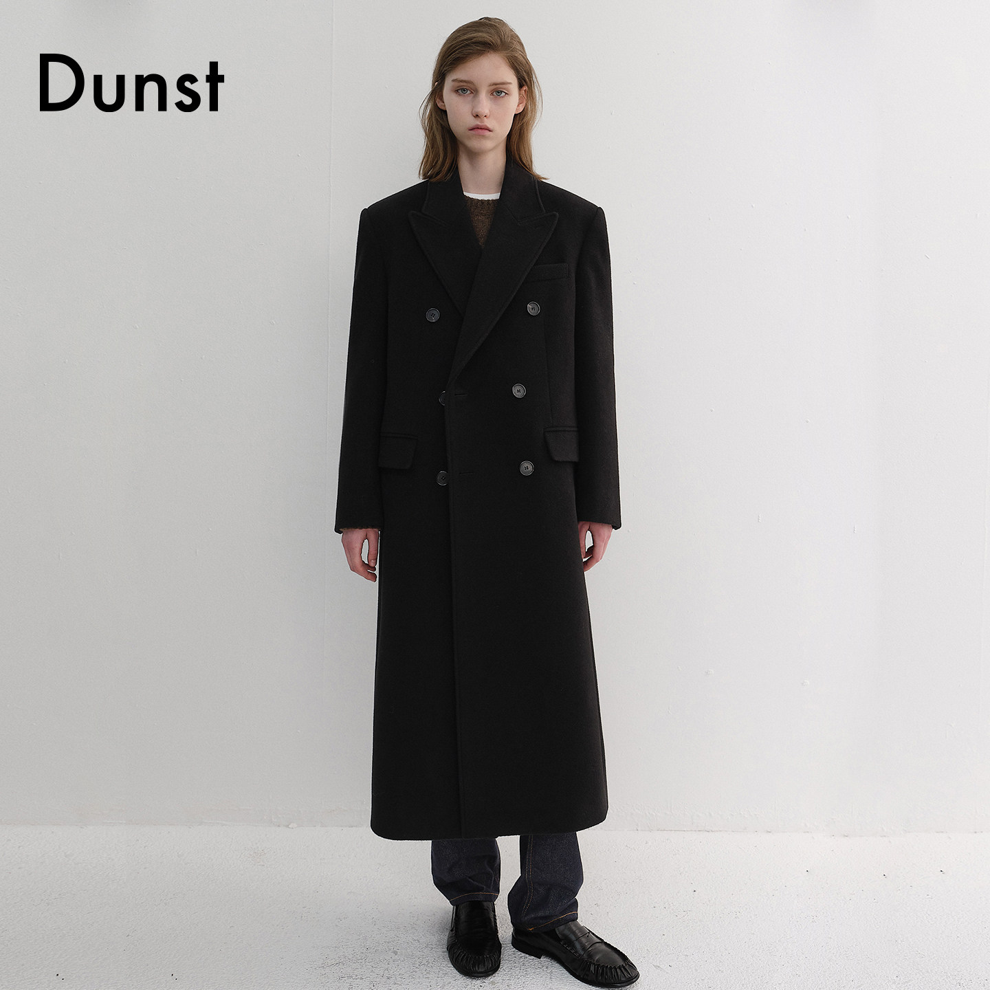 【预售】Dunst2026冬季时尚双排扣西装领羊毛大衣外套UDCO6D125