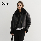 Dunst2025冬季 新品 中性风宽松剪裁皮毛一体飞行夹克外套UDJU5D123