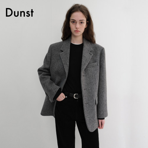 Dunst2026冬季新品中性款外套单排三粒扣羊毛西装夹克UDJA6D122