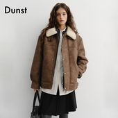 复古时尚 Dunst2025冬季 新品 中性皮毛一体半长夹克外套UDJU5D129
