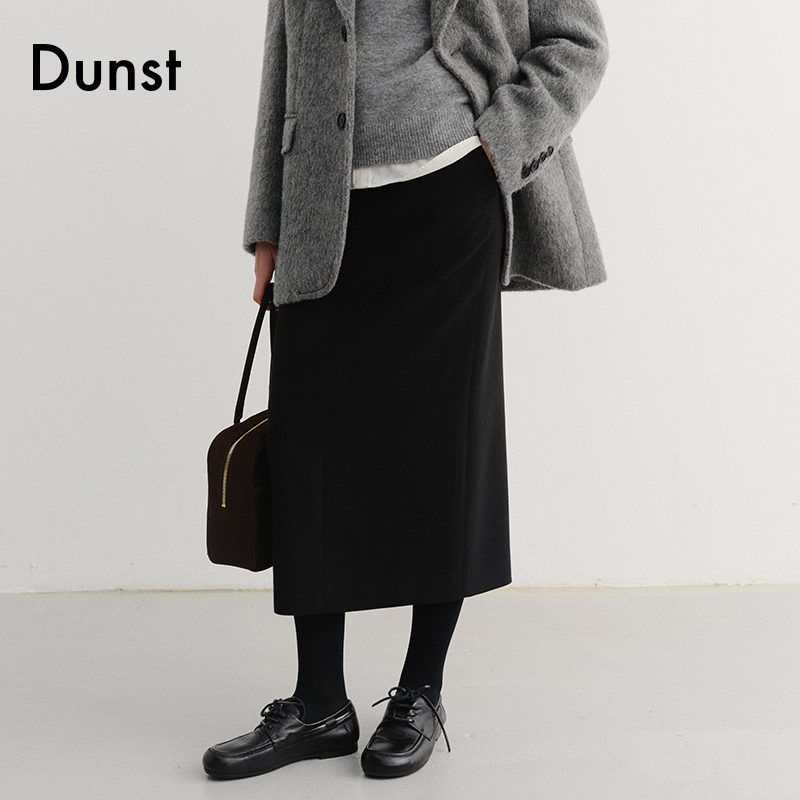 Dunst【白逸帆同款】2025冬季新品女士半身裙直筒长裙UDSK5D223