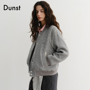 羊毛棒球夹克外套UDJU5D124 中性风宽松休闲经典 Dunst2025冬季 新品