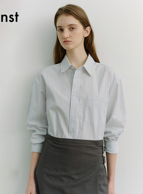 Dunst【艺只喵喵同款】2026春季新品中性宽松条纹衬衫UDSH6A104