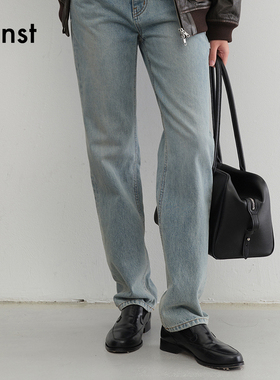 Dunst【肉团夫斯基同款】女士复古基本款直筒牛仔裤UDPA5C204