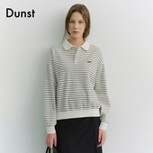Dunst T恤UDTS6A120 中性条纹翻领长袖 嘟颖doyeong同款 2026春季