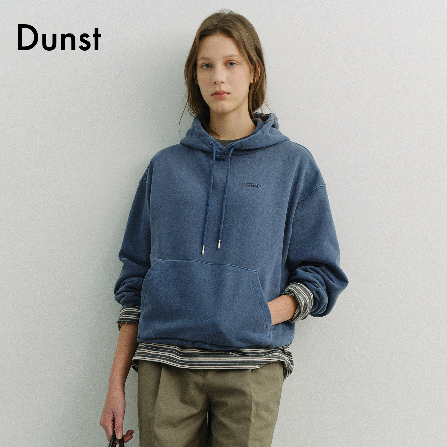 Dunst2026春季新品中性成衣复古染色宽松连帽卫衣套头衫UDTS6A113