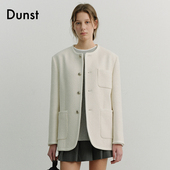 Dunst 无领粗花呢夹克外套UDJA6A109 2026春季 嘟颖 白逸帆同款