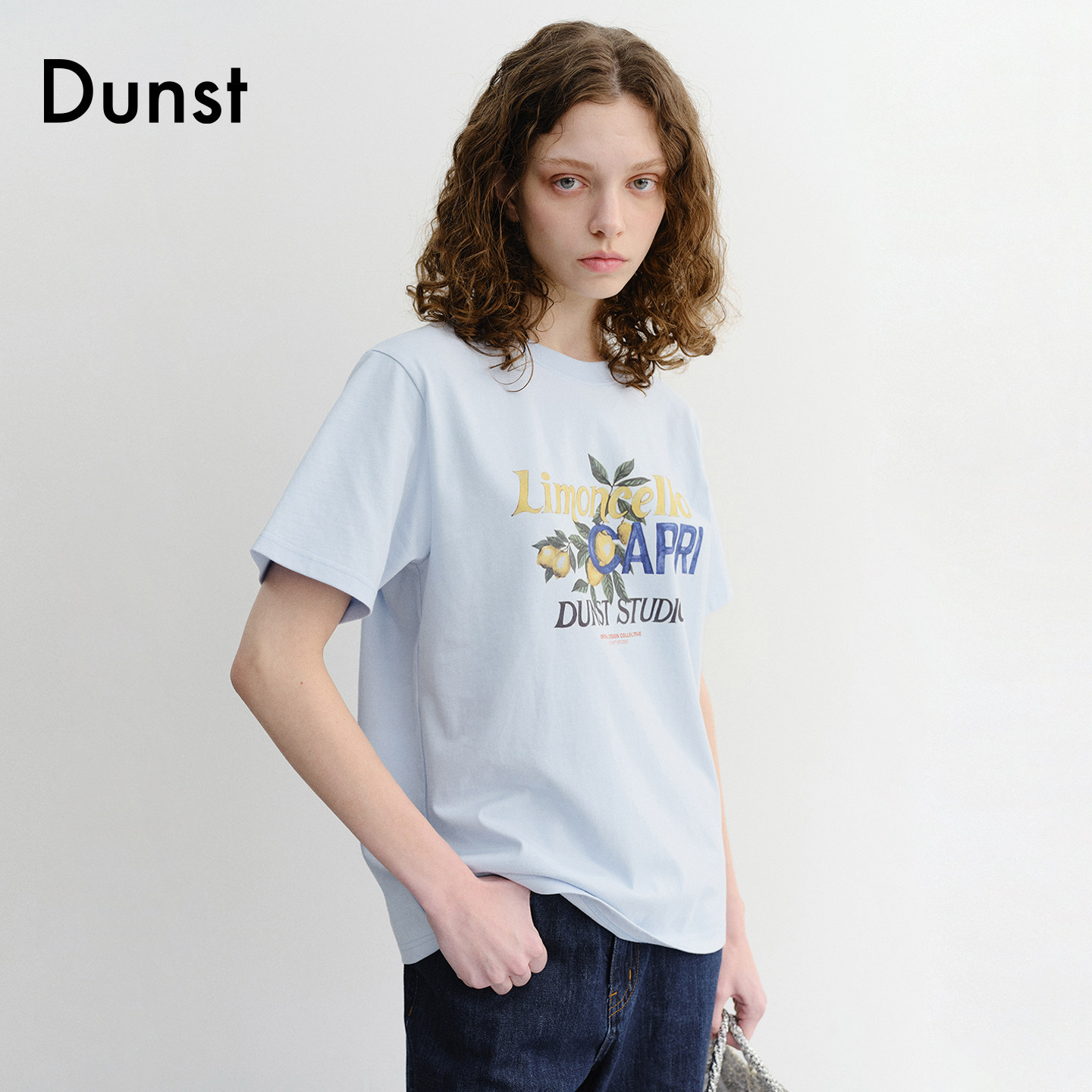 Dunst【智柚zeee.u同款】26夏季度假风柠檬装饰印花T恤UDTS6B148