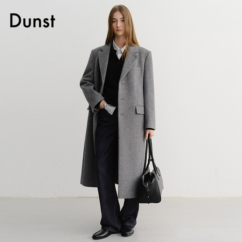 Dunst【允仔同款】2025冬新品干练单排扣山羊绒大衣外套UDCO5D126