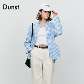Dunst春季 UDSH5A105 型清凉宽松蓝色格纹衬衫 新品 中性宽松版