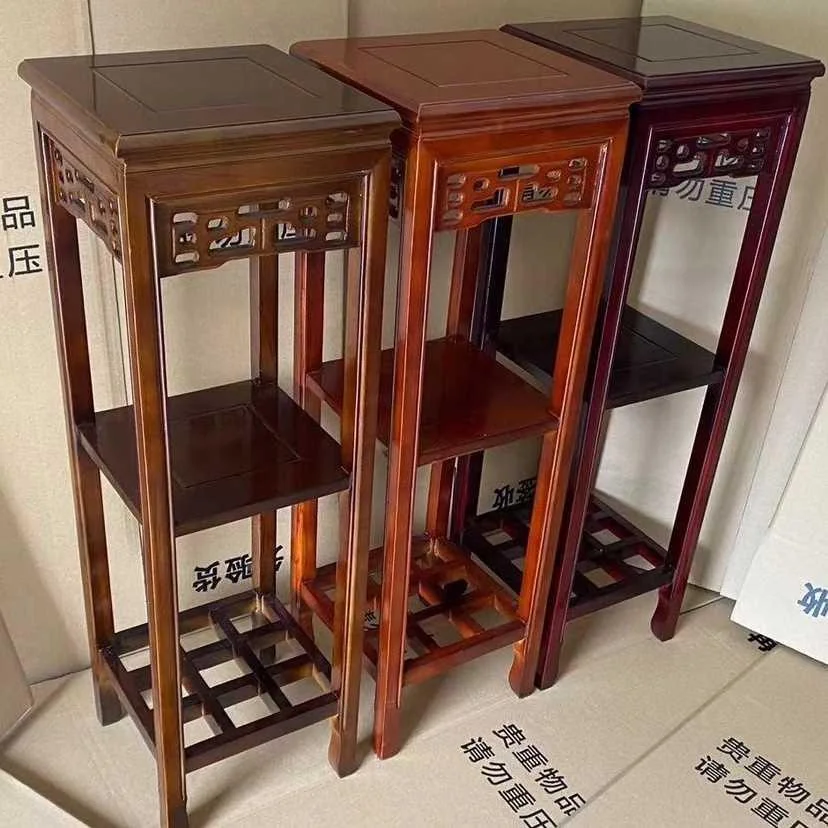 特价包邮实木花架仿古怀置物旧进口桃木架整装客厅吊兰落地花